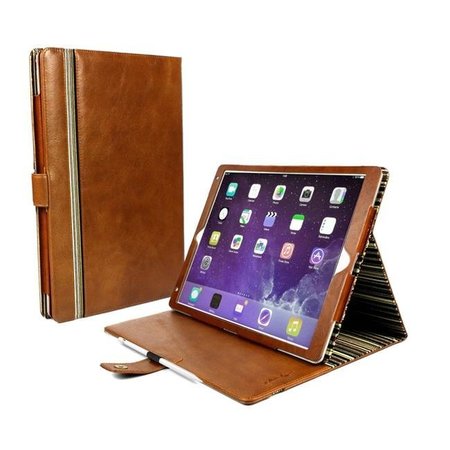 ASHTEAD RETAIL & WHOLESALE Tuff Luv C8-70 Alston Craig Vintage Genuine Leather Slim Stand Case Cover for Apple iPad Pro 10.5 - Brown C8_70